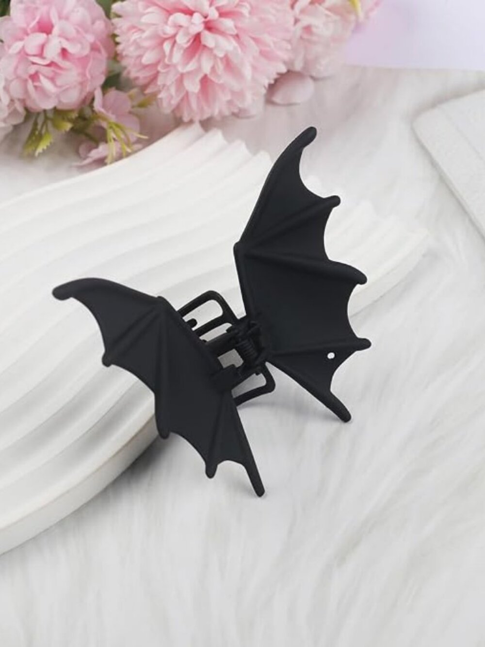 Halloween Bat Hair Clips for Women French Metal Bat Hair Claw Clips Matte Black